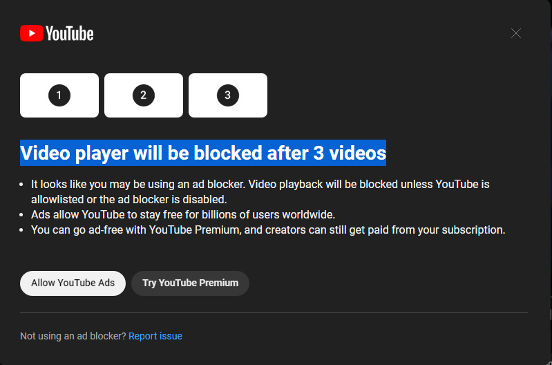 A YouTube így figyelmeztet - Három videó és letilt az oldal