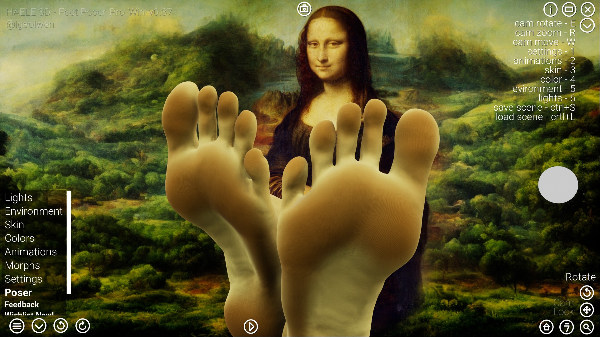 You can try this “foot poser simulator” for free, which is eerily detailed