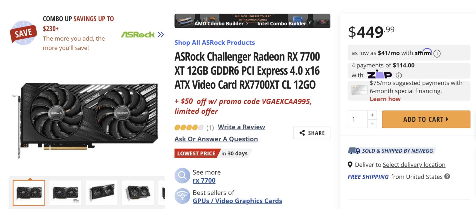 AMD RX 7700 videokártya