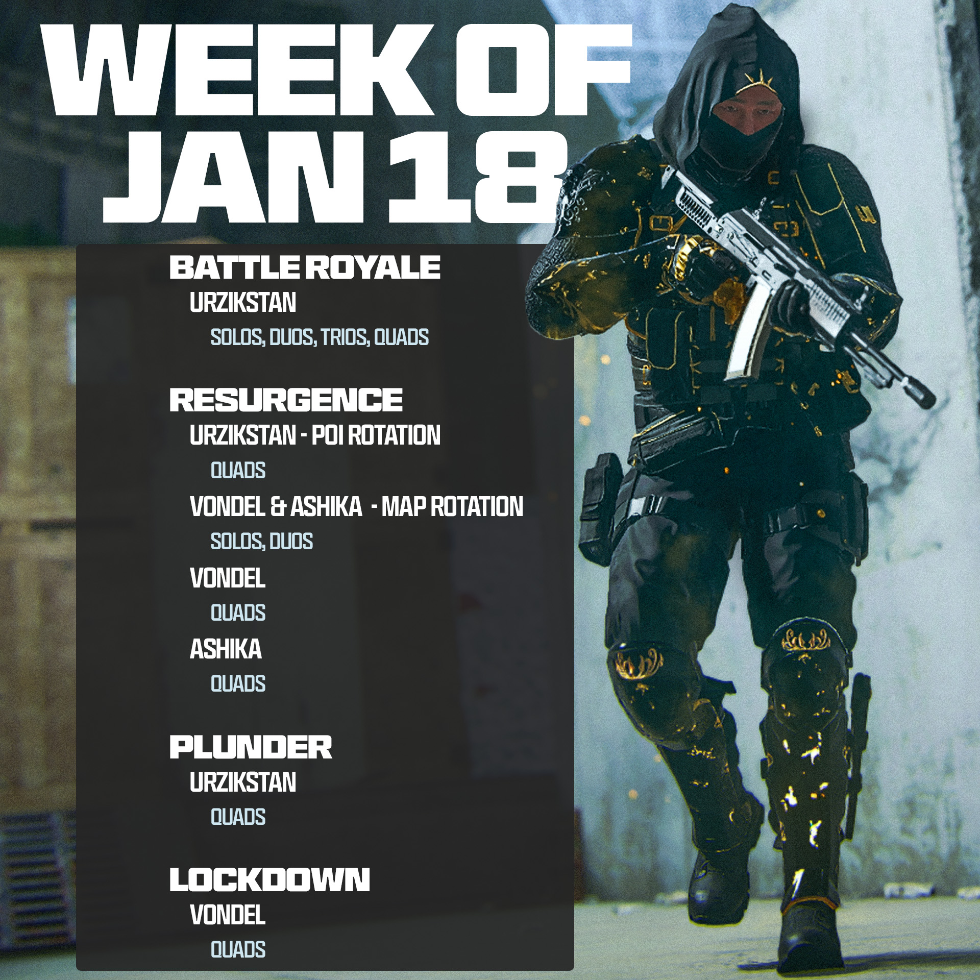 Warzone játékmódok január 18-ától 